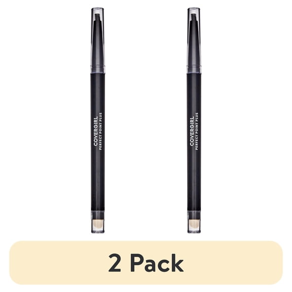 (2 pack) COVERGIRL Perfect Point Plus Eyeliner Pencil, Black Onyx Pack of 1, Long-Lasting, Versatile Black Eyeliner, Soft Smudging Tip, No Sharpening Needed