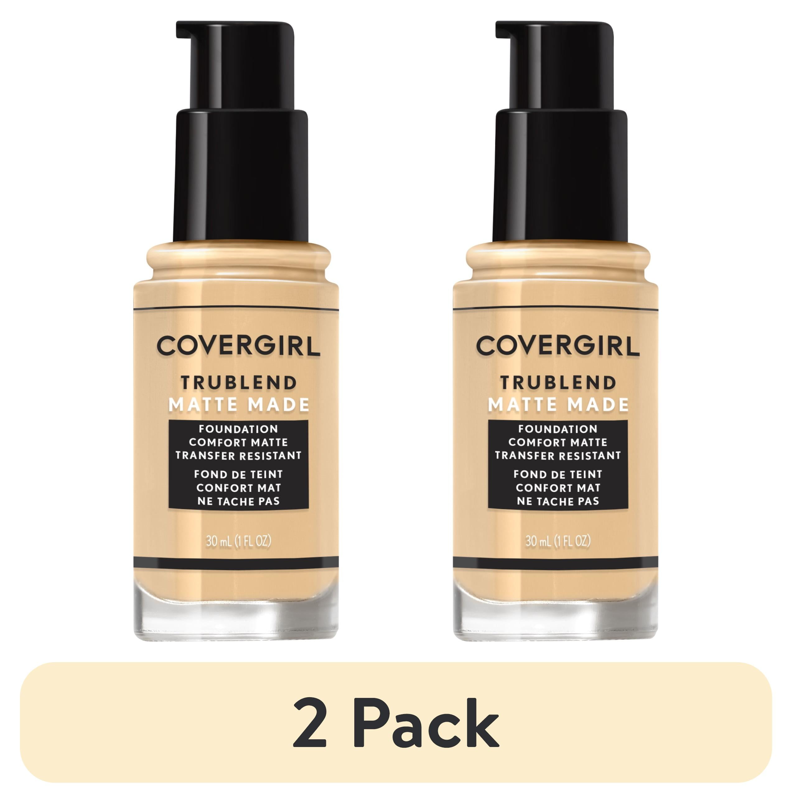 (2 pack) COVERGIRL TruBlend Matte Made Liquid Foundation, L10 Fair Porcelain, 1 oz