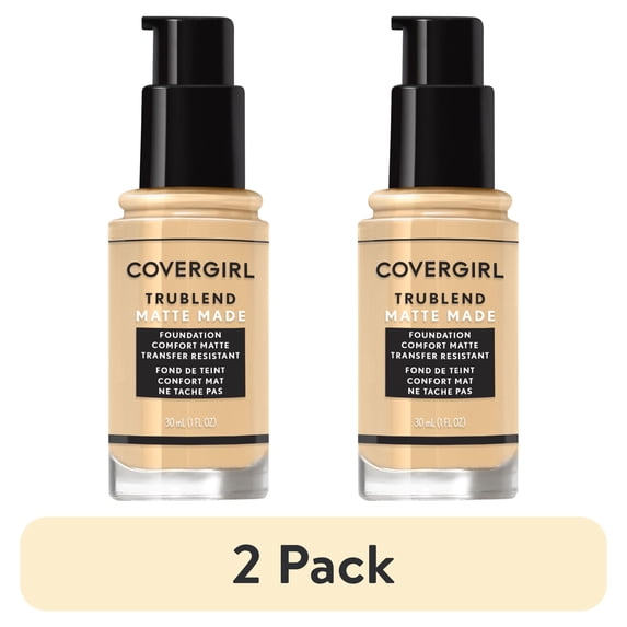 (2 pack) COVERGIRL TruBlend Matte Made Liquid Foundation, L10 Fair Porcelain, 1 oz