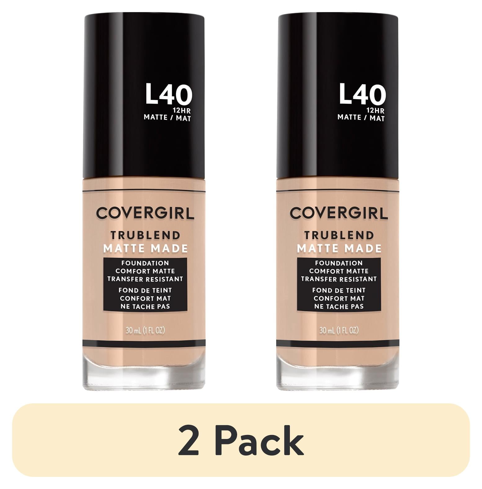 (2 pack) COVERGIRL TruBlend Matte Made Liquid Foundation, L40 Classic Ivory, 1 oz