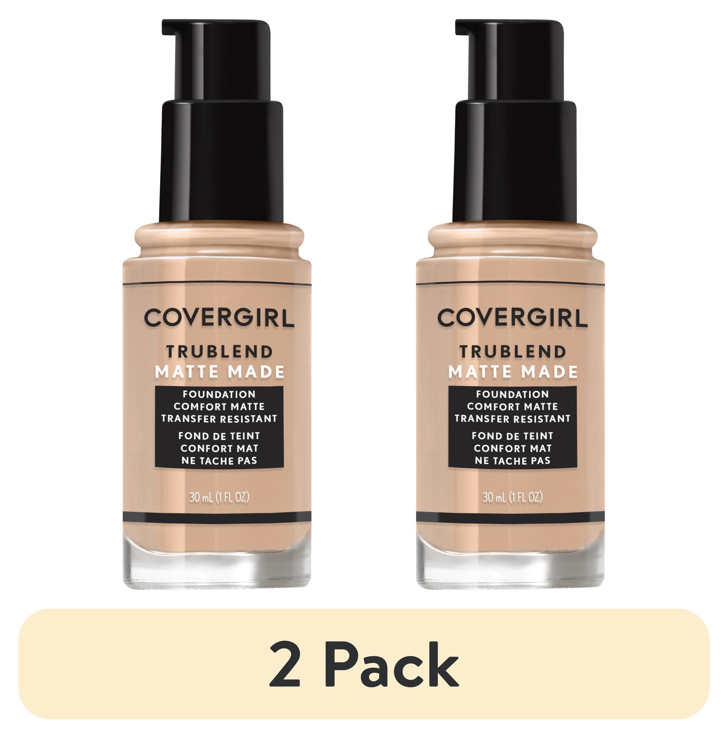 (2 pack) COVERGIRL TruBlend Matte Made Liquid Foundation, L70 Natural Ivory, 1 fl oz, Moisturizing Foundation