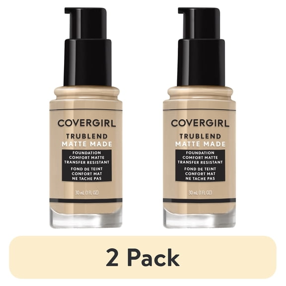 (2 pack) COVERGIRL TruBlend Matte Made Liquid Foundation, M15 Buff Beige, 1 fl oz, Moisturizing Foundation