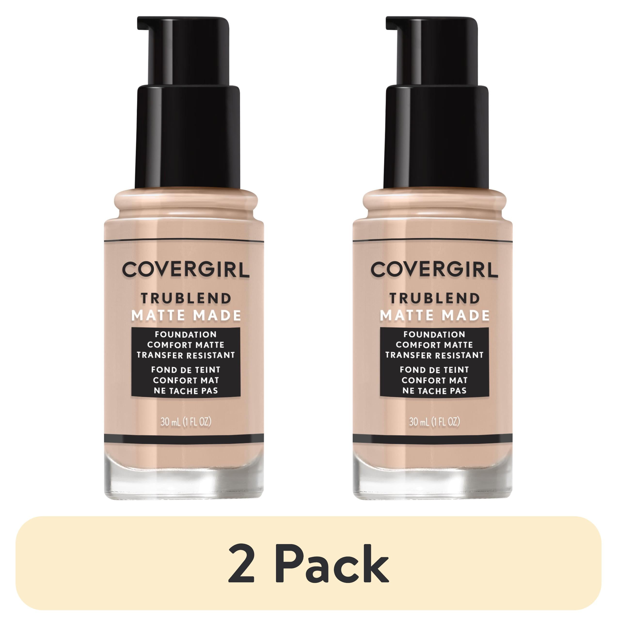 (2 pack) COVERGIRL TruBlend Matte Made Liquid Foundation, M20 Warm Beige, 1 fl oz, Moisturizing Foundation