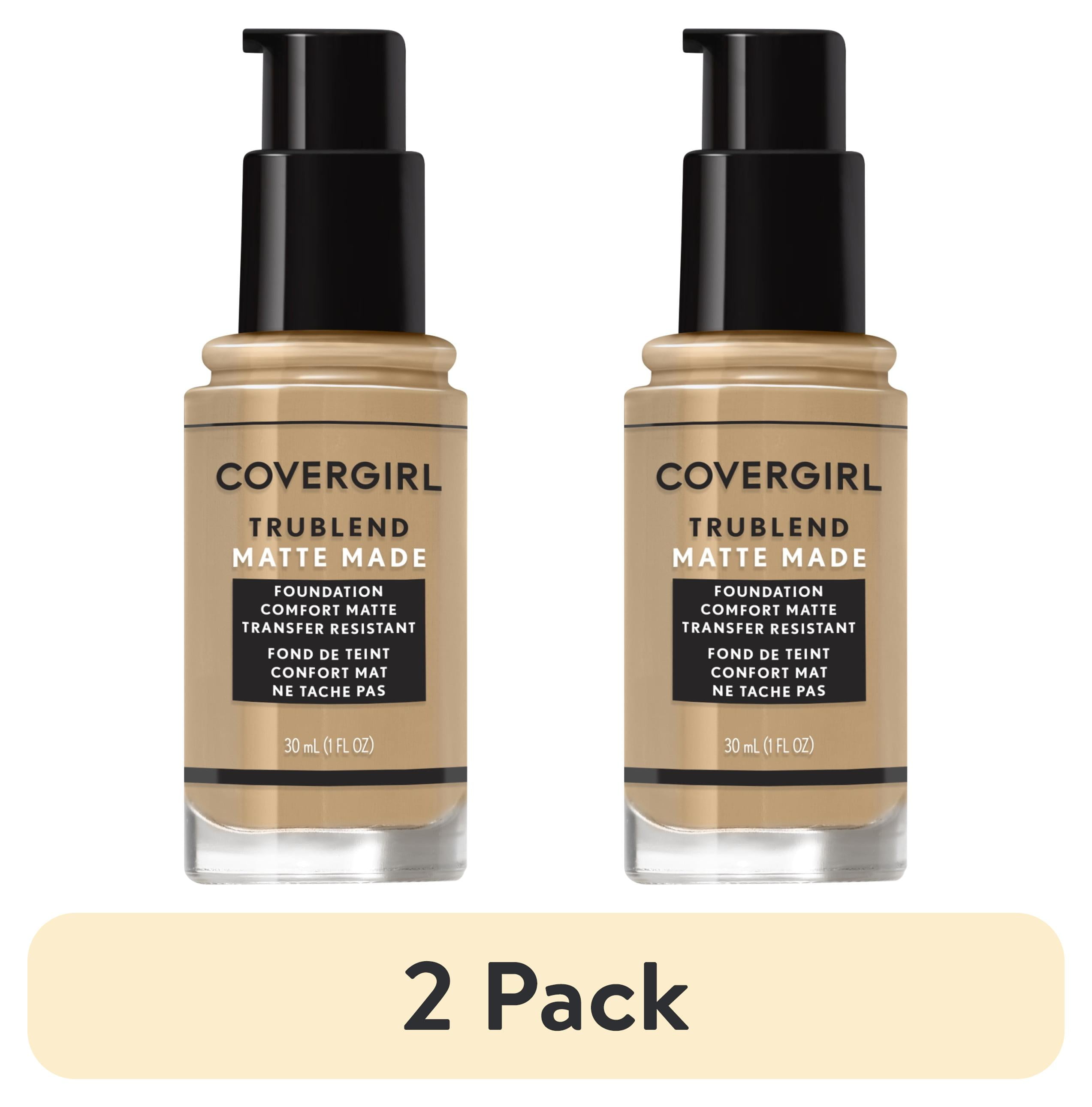 (2 pack) COVERGIRL TruBlend Matte Made Liquid Foundation, M40 Warm Nude, 1 fl oz, Moisturizing Foundation