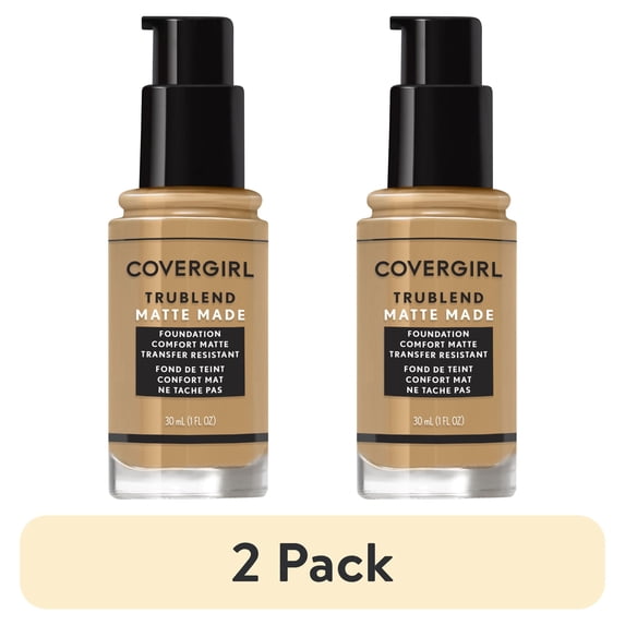 (2 pack) COVERGIRL TruBlend Matte Made Liquid Foundation, M70 Sand Beige