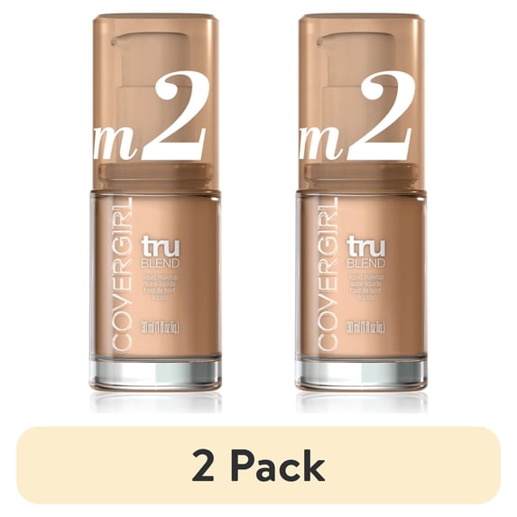 (2 pack) COVERGIRL TruBlend Oil-Free Liquid Foundation, M-2 Medium Light, 1 fl oz