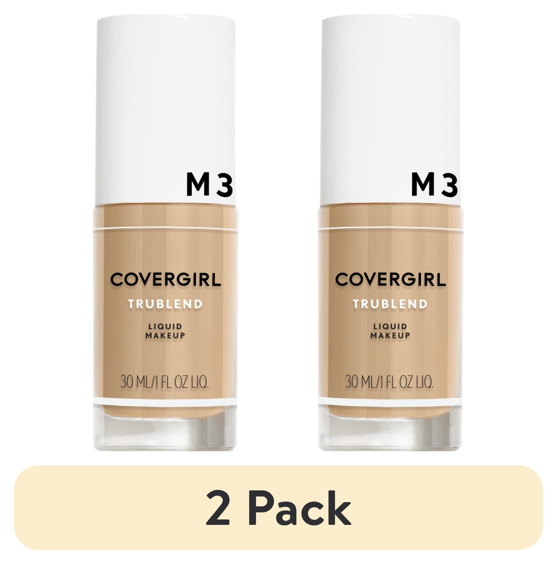 (2 pack) COVERGIRL TruBlend Oil-Free Liquid Foundation, M-3 Golden Beige, 1 fl oz, Hydrating Foundation