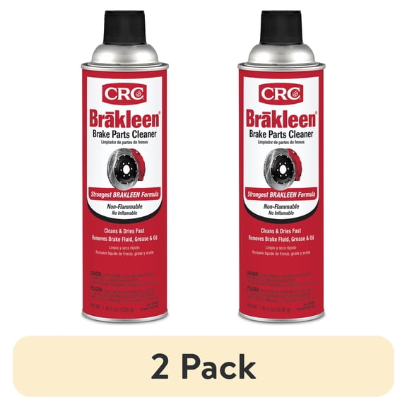(2 pack) CRC 05089 Brakleen Non-Flammable Brake Parts Cleaner - 19 oz. - Ideal for Cars, Trucks, & Motorcycles - Safe for All Brake Parts
