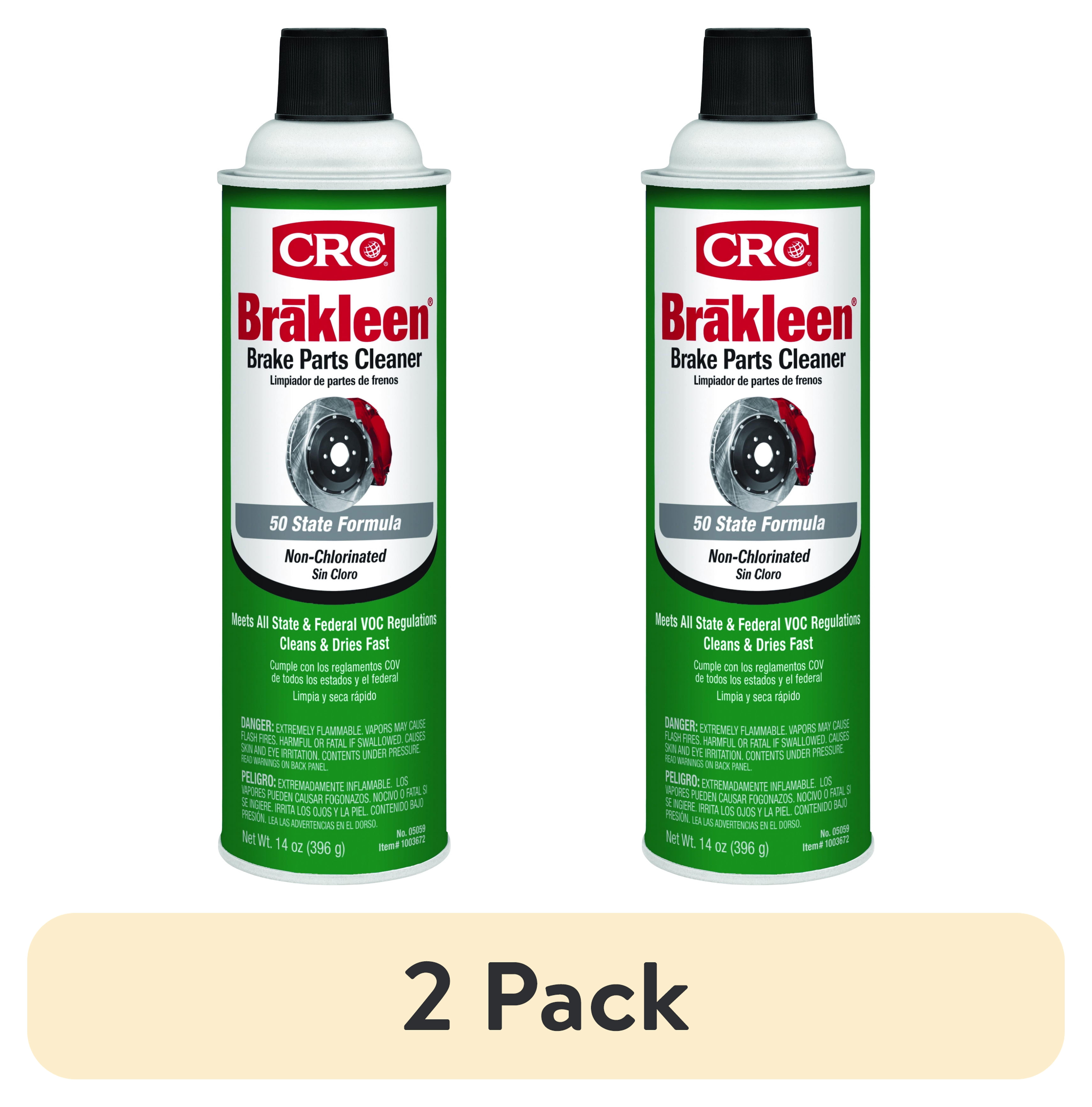 (2 pack) CRC Brakleen Non-Chlorinated Brake Cleaner, 14 oz – Automotive Brake Parts Cleaner for Cars, Trucks, and SUVs