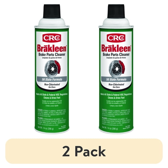 (2 pack) CRC Brakleen Non-Chlorinated Brake Cleaner, 14 oz – Automotive Brake Parts Cleaner for Cars, Trucks, and SUVs
