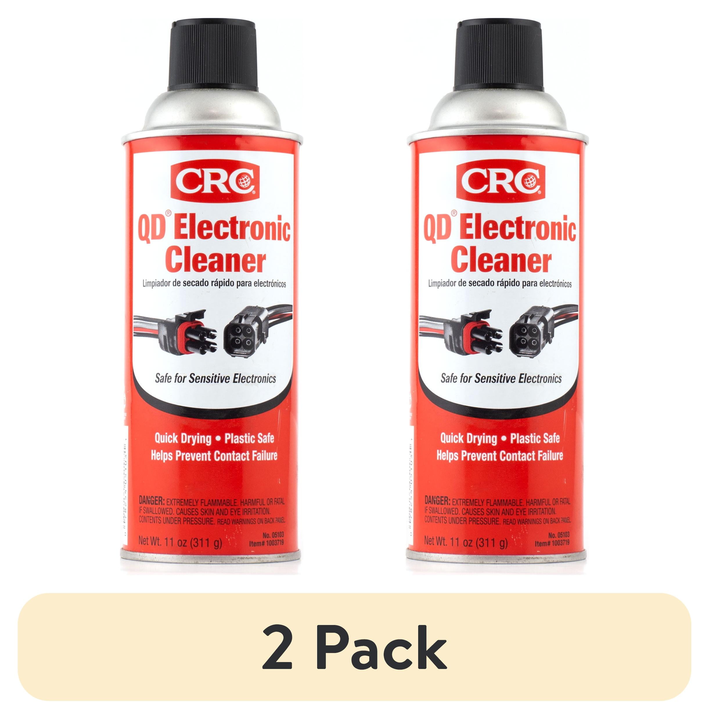 (2 pack) CRC Electronic Cleaner Spray – Quick Dry Aerosol for Sensitive Electronics, Universal Vehicle Use, 11 oz