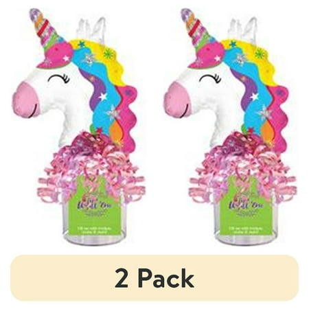 (2 pack) CTI Industries Sparkle Unicorn U Fill Party Container Plastic, 8.5" W x 13.25" H
