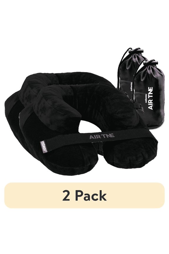 (2 pack) Cabeau AirTNE Inflatable Travel Neck Pillow, Lightweight, One Size, Midnight Black