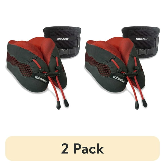 (2 pack) Cabeau Evolution Cool Memory Foam Travel Neck Pillow, One Size, Red