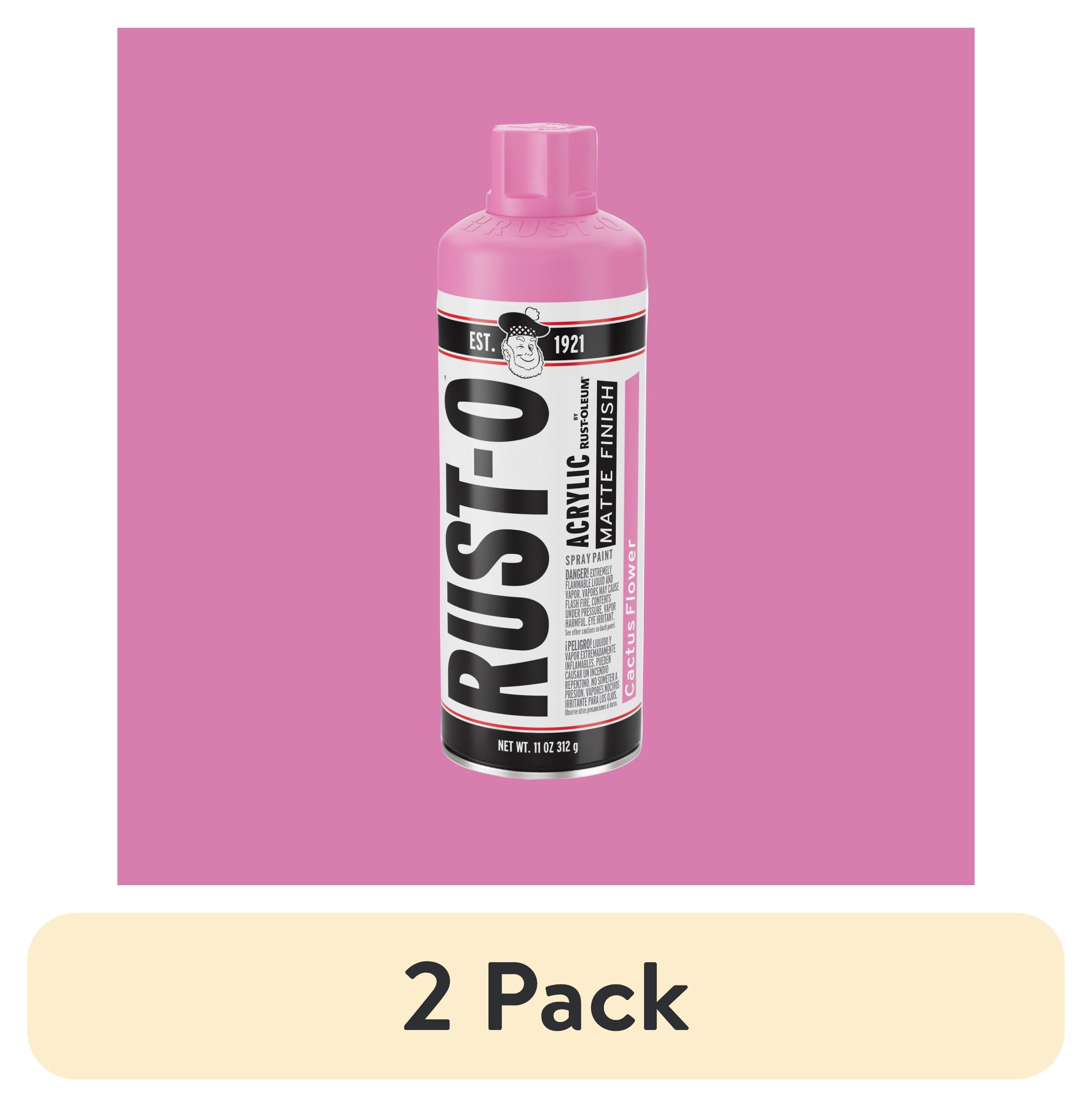 (2 pack) Cactus Flower, Rust-Oleum Rust-O Acrylic Matte Spray Paint-392215, 11 oz