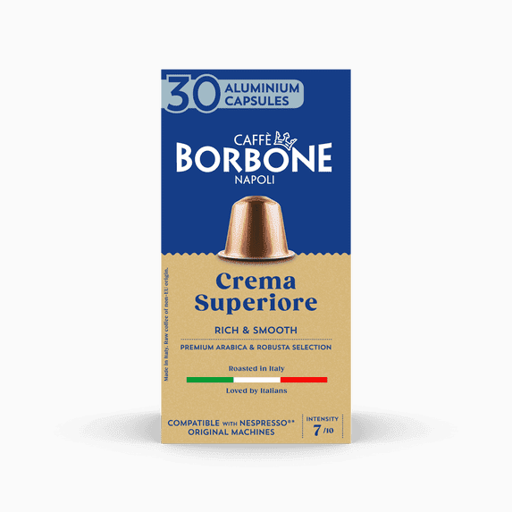 (2 pack) Caffè Borbone Crema Superiore, Medium Roast, Aluminum Coffee Pods, Compatible with Nespresso Original Machines, 10 Count