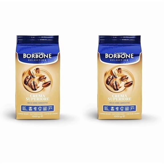 (2 pack) Caffè Borbone Coffee Crema Superiore - Medium Roast Whole Bean - 1 Bag, 2.2 lbs