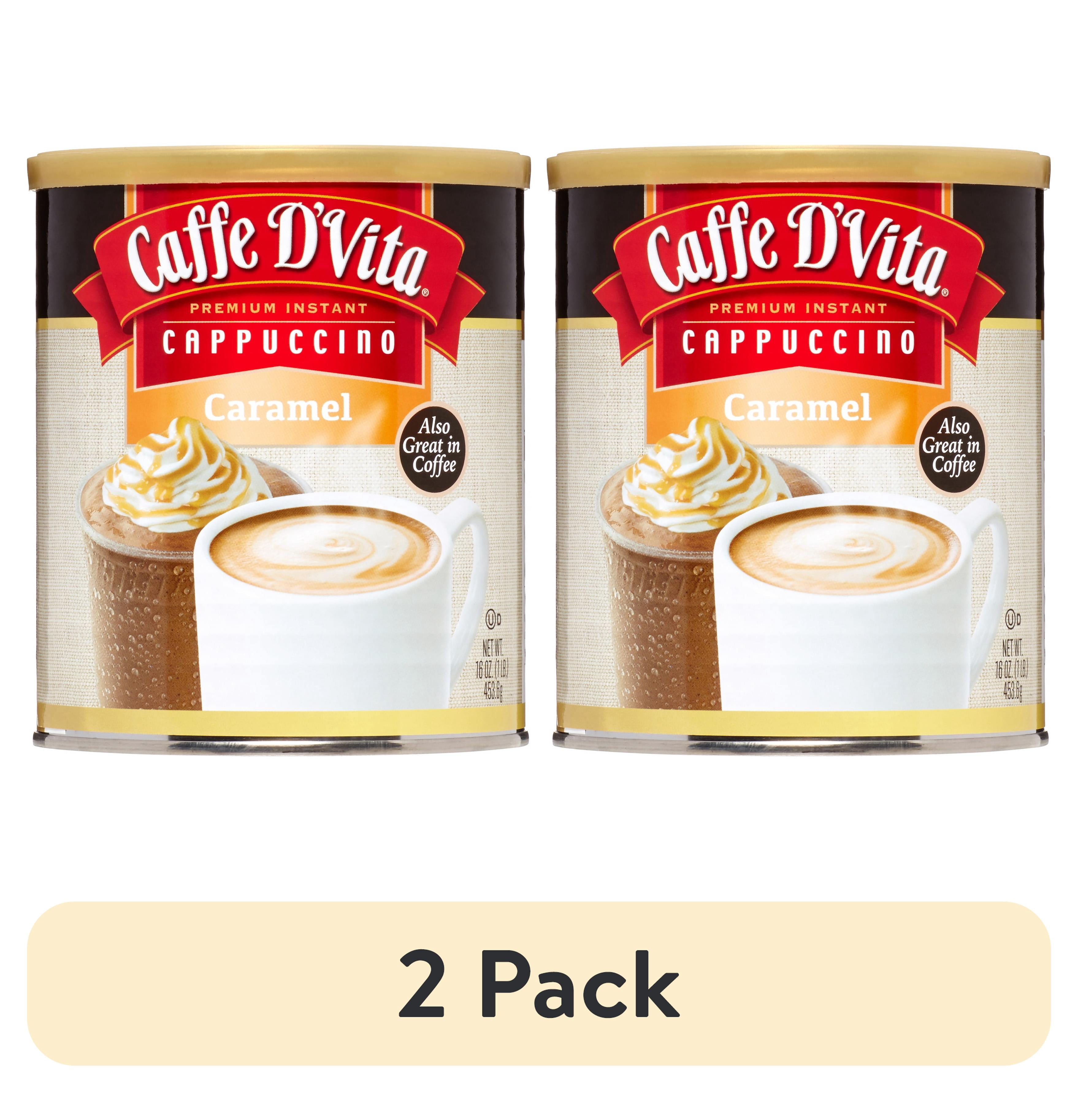 (2 pack) Caffe D'Vita Instant Cappuccino, Caramel, 16 Oz, 1 Ct