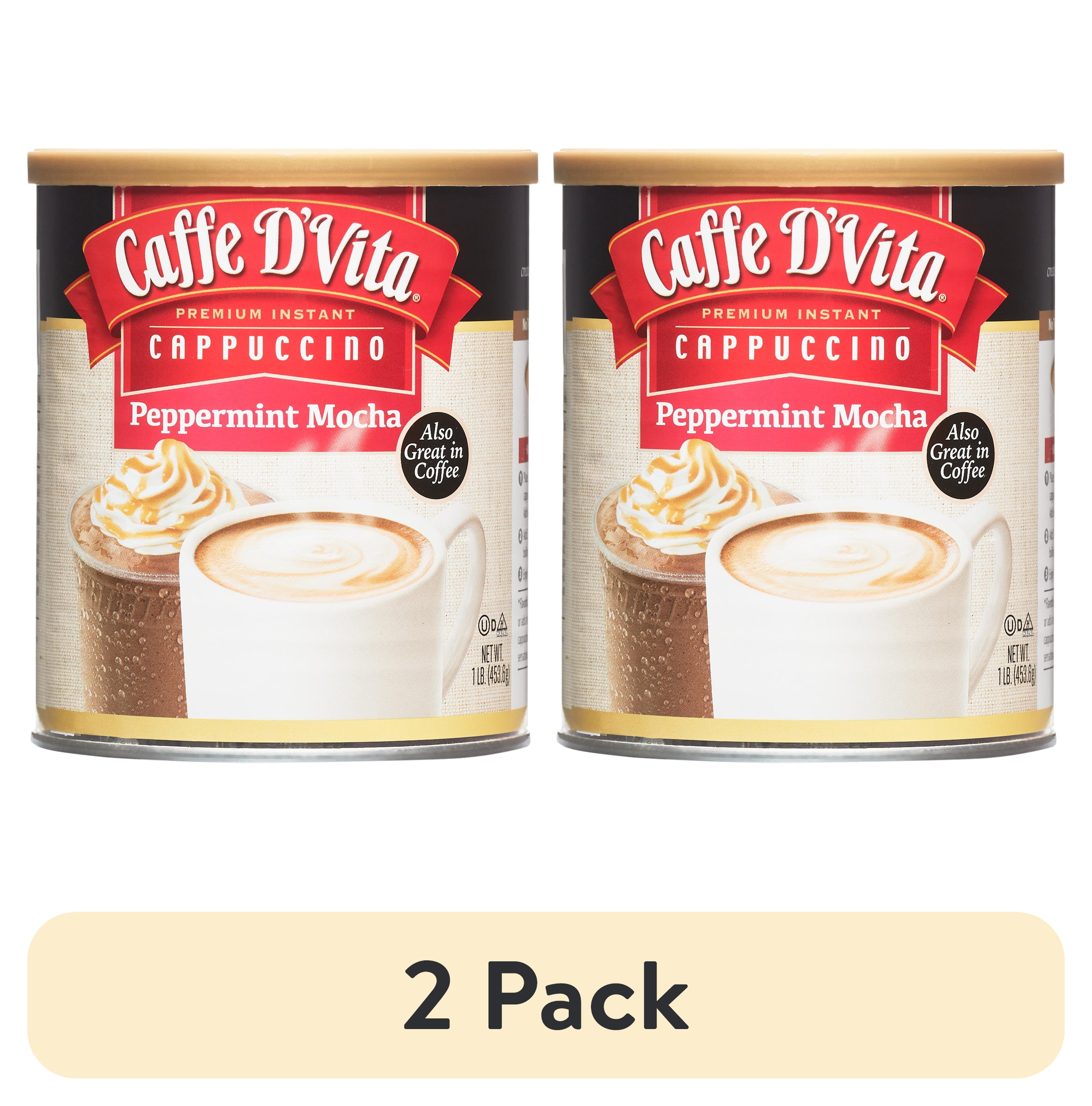 2 pack) Caffe D'Vita Premium Instant Peppermint Mocha Cappuccino