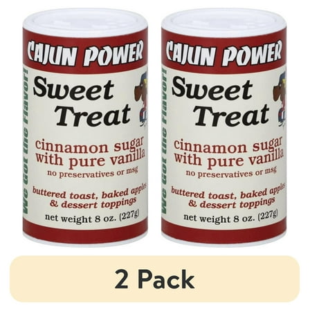 (2 pack) Cajun Power Sweet Treat Cinnamon Sugar With Pure Vanilla, 8.0 OZ
