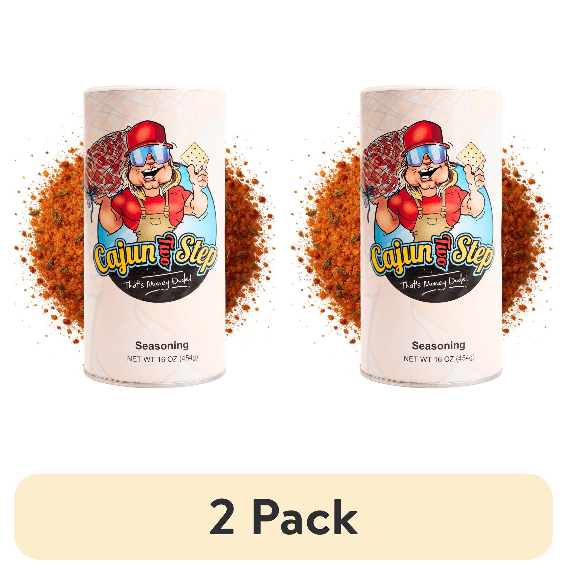 (2 pack) Cajun Two Step Original 16 oz, All Purpose Seasoning, Low Sodium, Great Taste with a Citric Blend