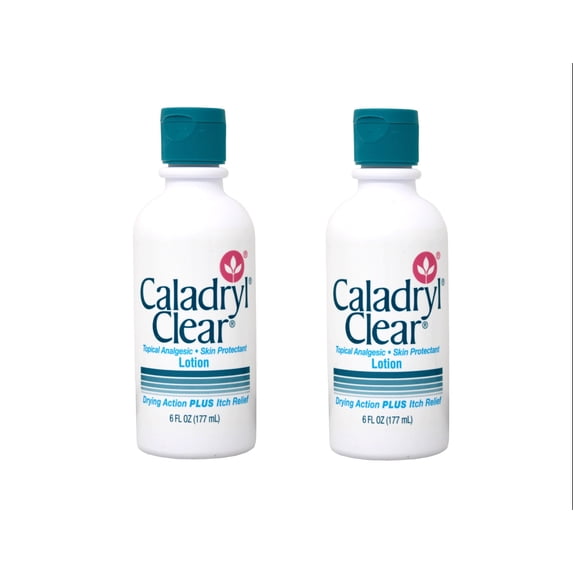(2 pack) Caladryl Clear Lotion, Topical Analgesic and Skin Protectant for Itch Relief, 6 fl oz