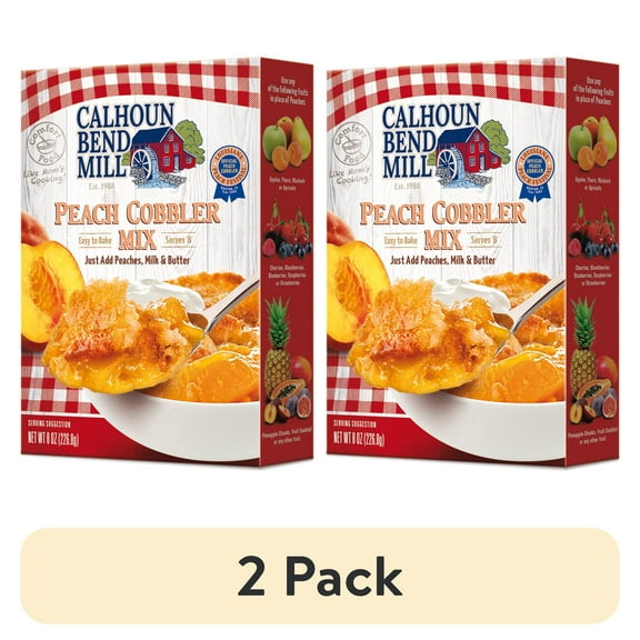 (2 pack) Calhoun Bend Mill Peach Cobbler Mix, 8 oz