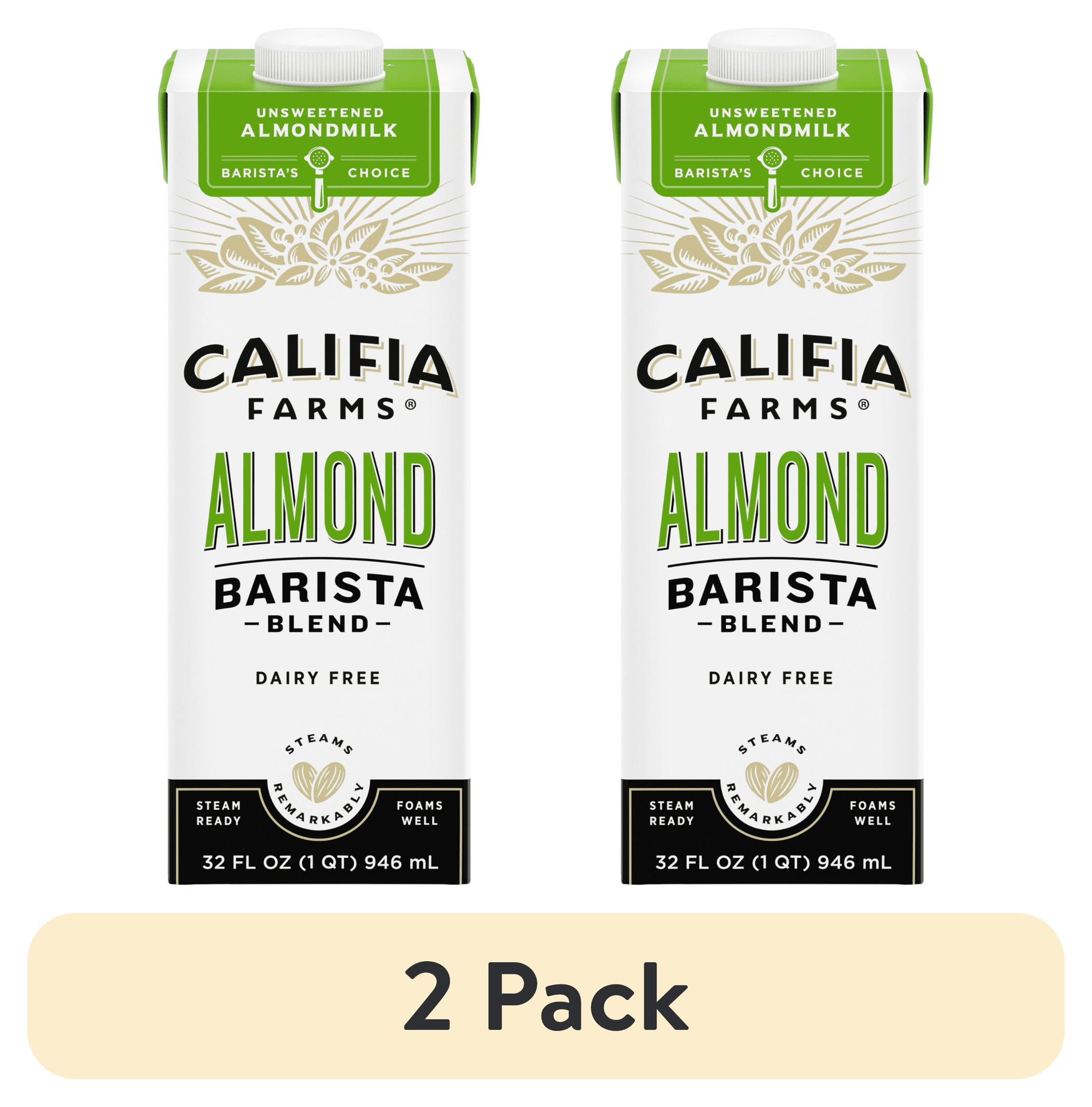 (2 pack) Califia Farms Unsweetened Almond Barista Blend Almond Milk 32 ...