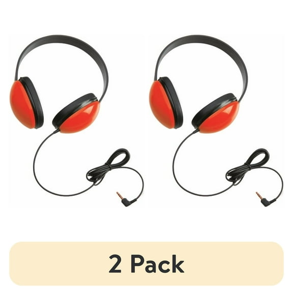 (2 pack) Califone Listening First Stereo Headphone, Red 30 mW