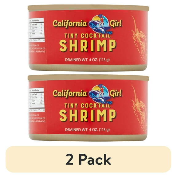 (2 pack) California Girl Tiny Cocktail Shrimp, 4 oz