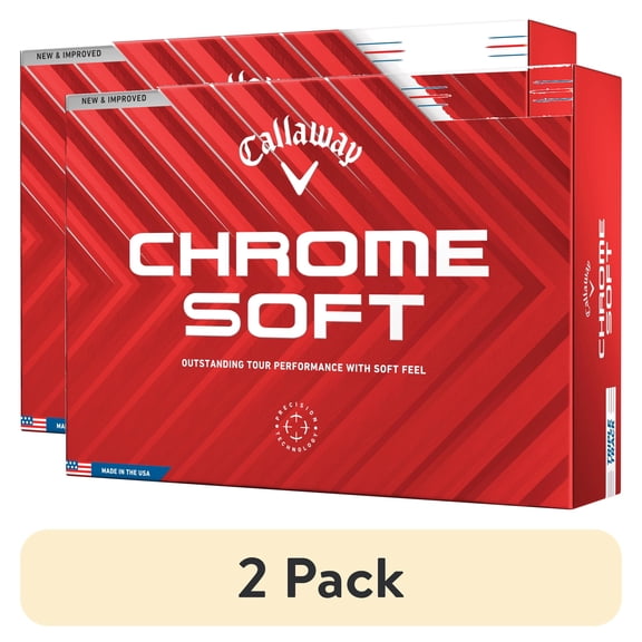 (2 pack) (2 pack) Callaway Chrome Soft 2024 Triple Track Golf Balls 12pk, White