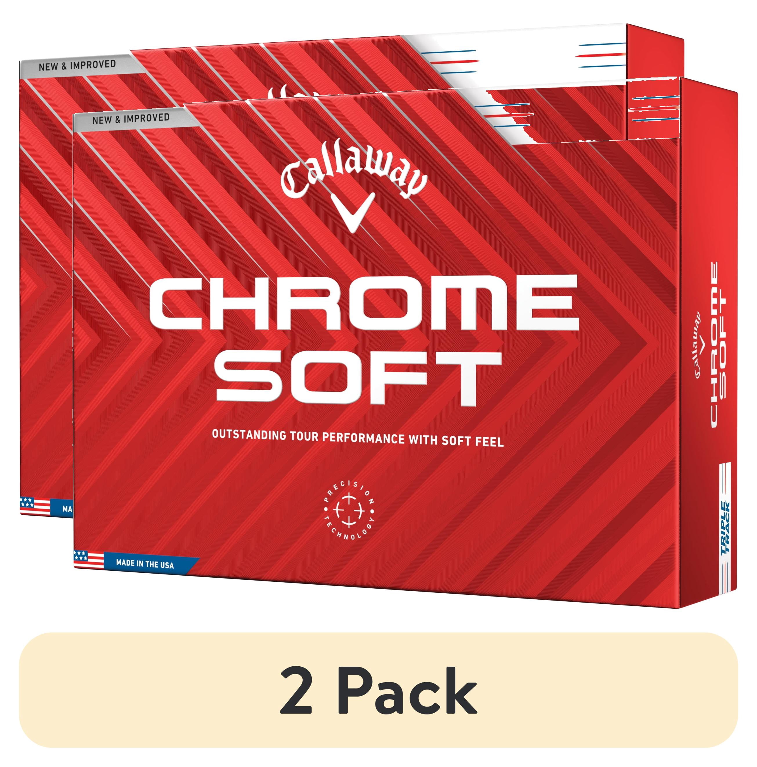(2 pack) Callaway Chrome Soft 2024 Triple Track Golf Balls 12pk, White