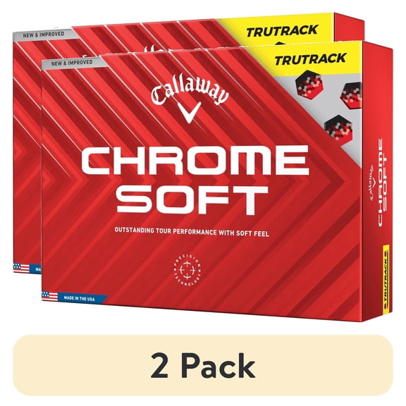 (2 pack) (2 pack) Callaway Chrome Soft 24 TruTrack Golf Balls, 12pk