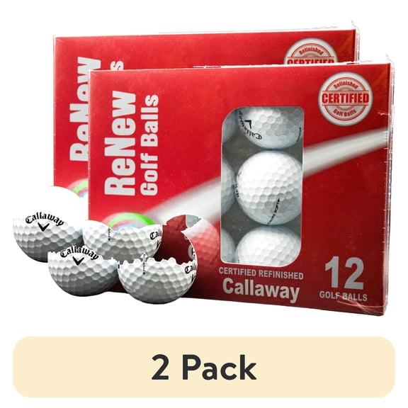 (2 pack) Callaway Chrome Soft White Refinished Golf Balls 12 Pack by GBM Golf – Premium Performance Golf Balls