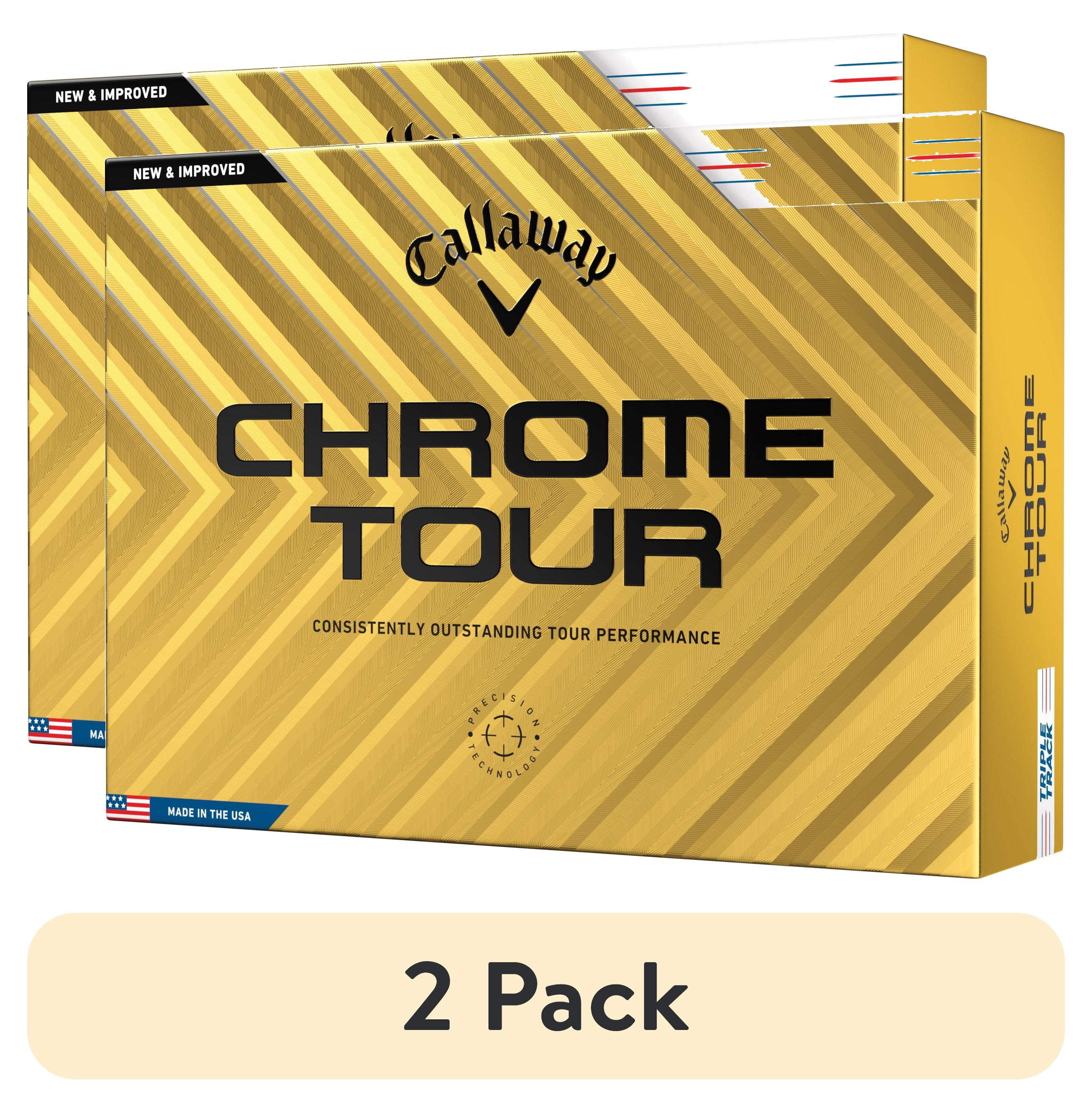 (2 pack) Callaway Golf 2024 Chrome Tour Triple Track Golf Balls, 12pk - White