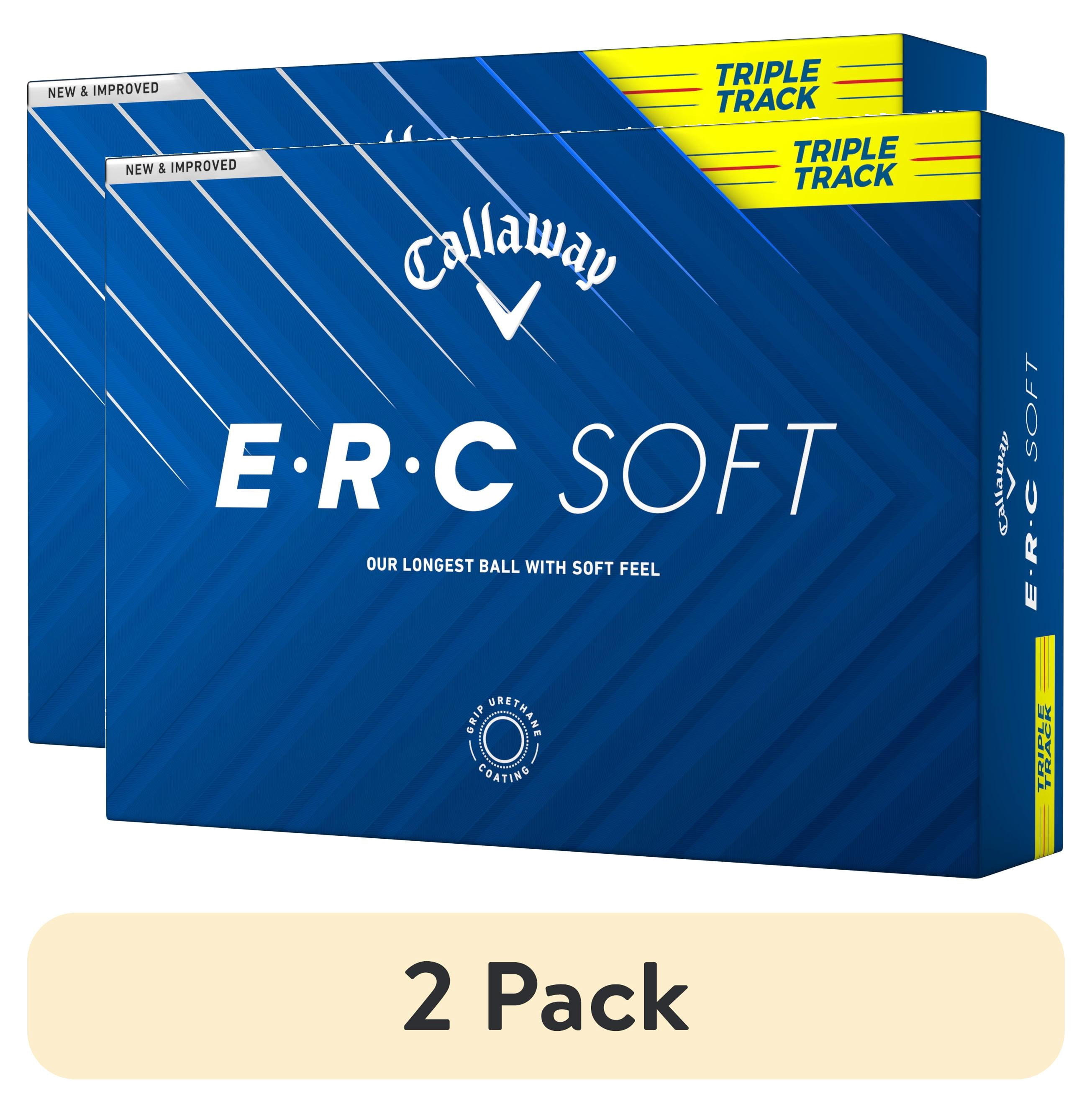 (2 pack) Callaway ERC Soft 2025 Triple Track Golf Balls 12pk, Yellow