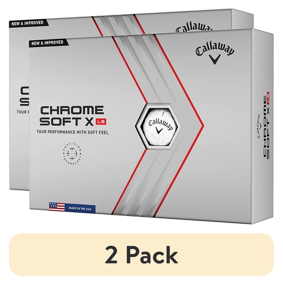 (2 pack) Callaway Golf 2022 Chrome Soft X LS Golf Balls, 12pk, White
