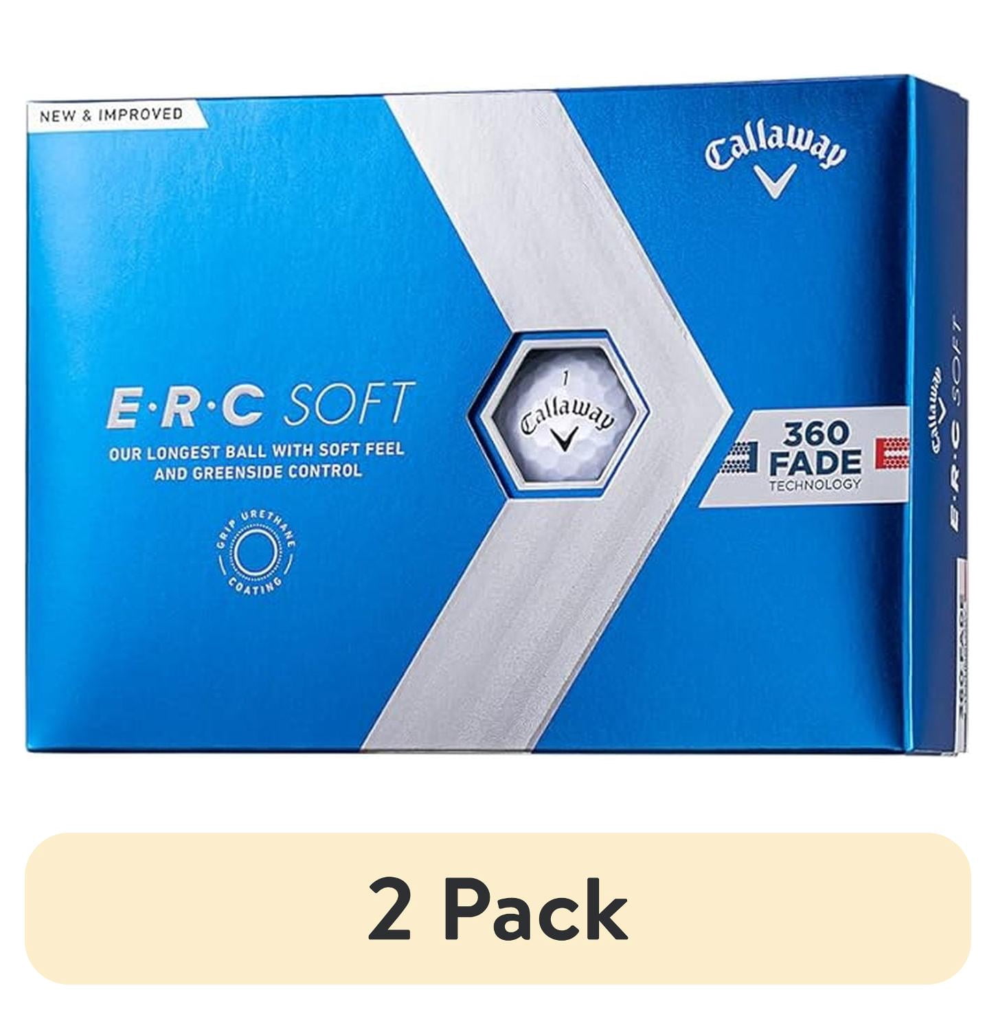 (2 pack) Callaway Golf 2023 ERC Soft 360 Fade Golf Balls 12-pack, White