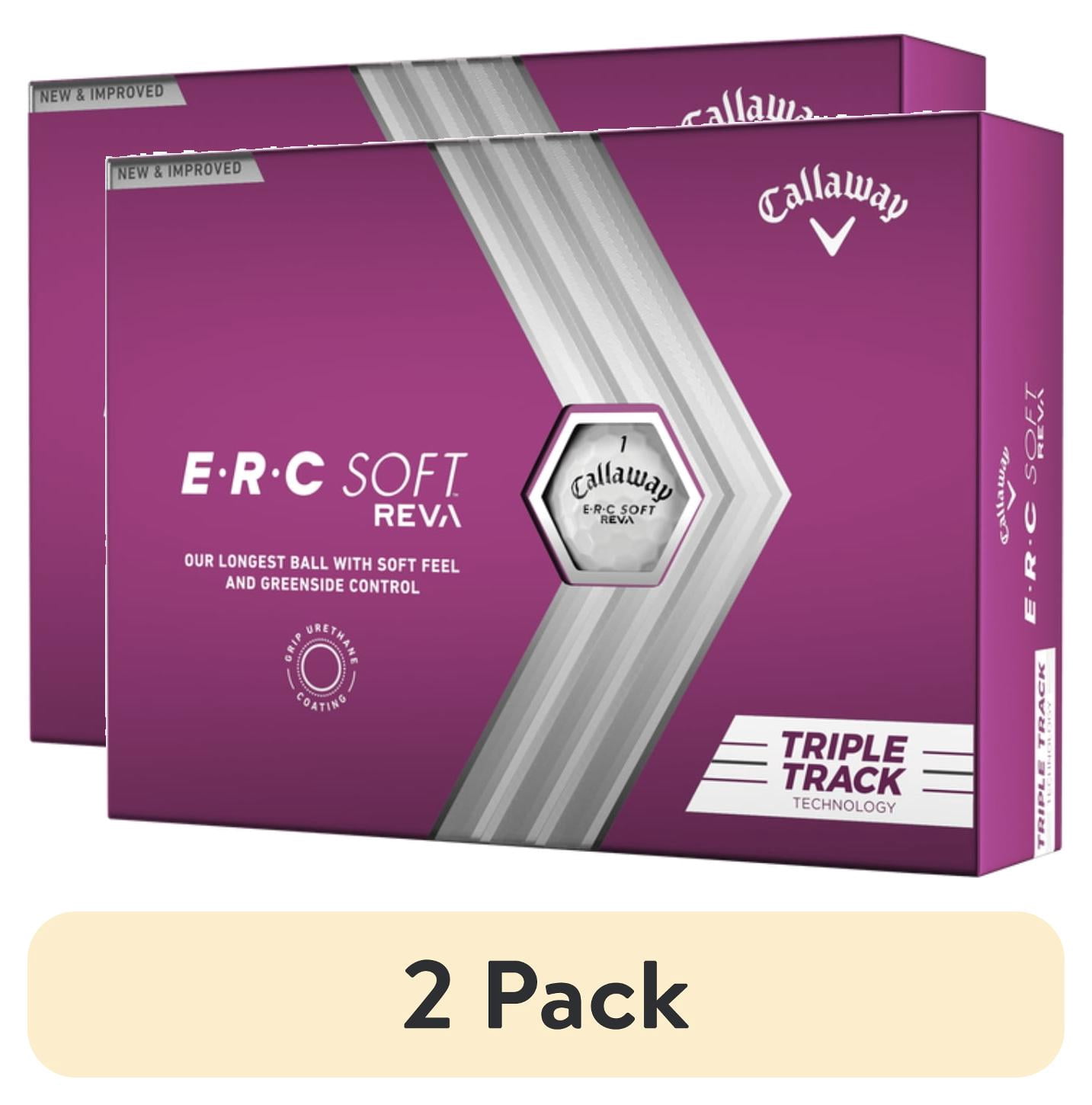 (2 pack) Callaway Golf 2023 ERC Soft Reva Triple Track Golf Balls 12-pack, White