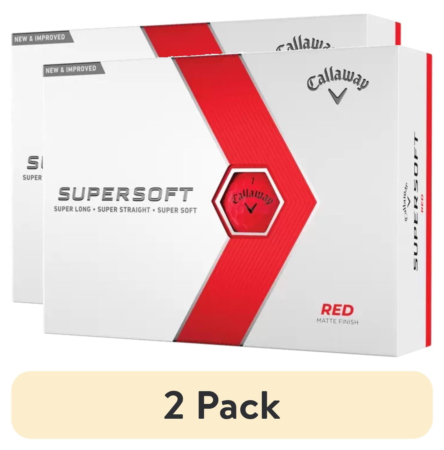 (2 pack) Callaway Golf 2023 SuperSoft Golf Balls 12-pack, Red