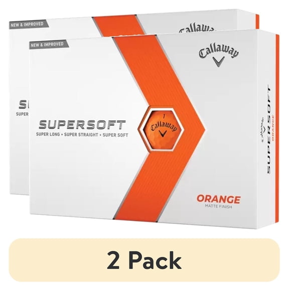 (2 pack) Callaway Golf 2023 SuperSoft Golf Balls 12-pack, Orange