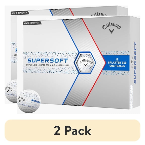 (2 pack) Callaway Golf 2023 Supersoft Splatter Blue Golf Ball 12pk