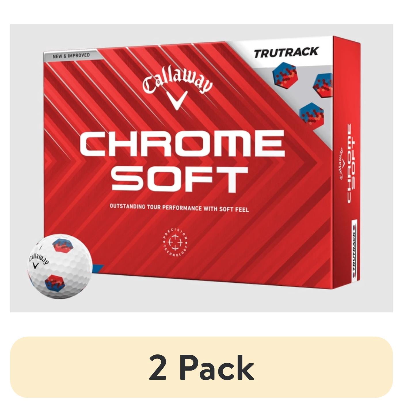 (2 pack) Callaway Golf 2024 Chrome Soft TruTrack Golf Balls (White/Blue/Red) 12pk