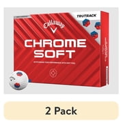 2 pack 2 pack Callaway Golf 2024 Chrome Soft TruTrack Golf Balls White/Blue/Red 12pk