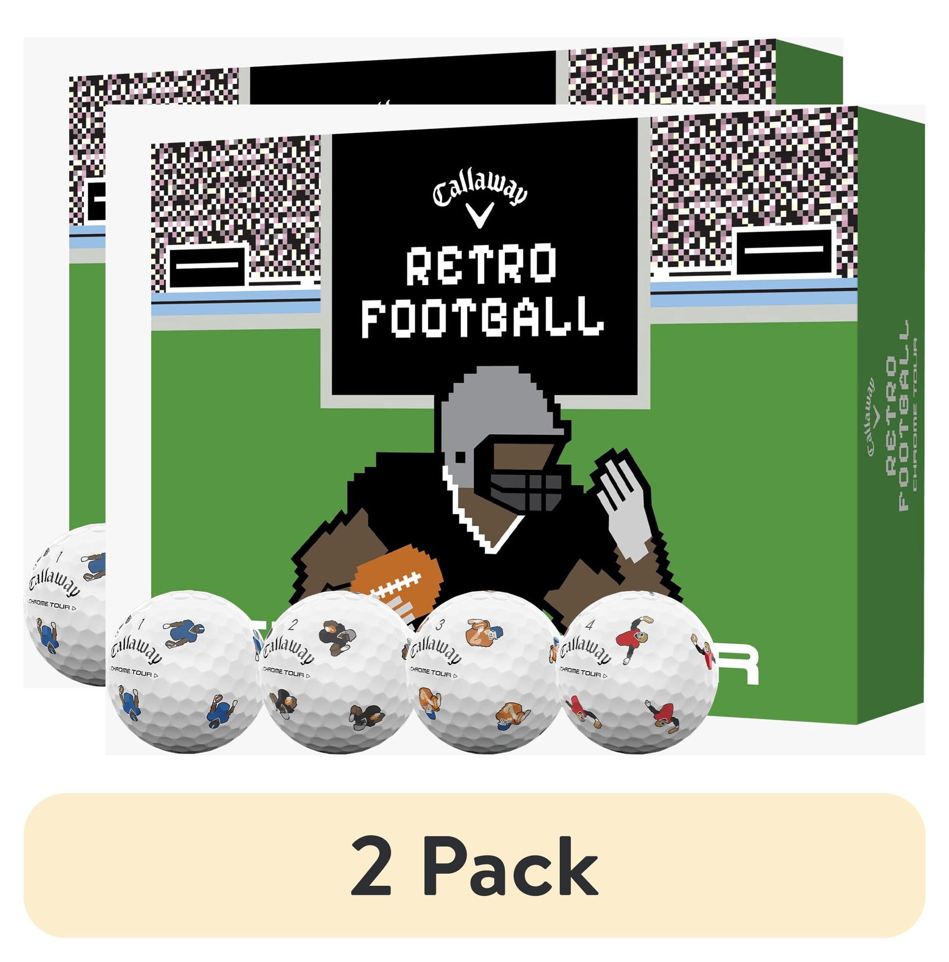 (2 pack) Callaway Golf 2024 Chrome Tour Truvis Retro Football Limited Edition Golf Balls 1dz