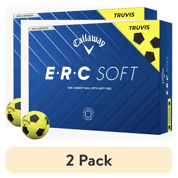 (2 pack) Callaway Golf 2025 ERC Soft Truvis Golf Balls 12pk - Yellow/Black