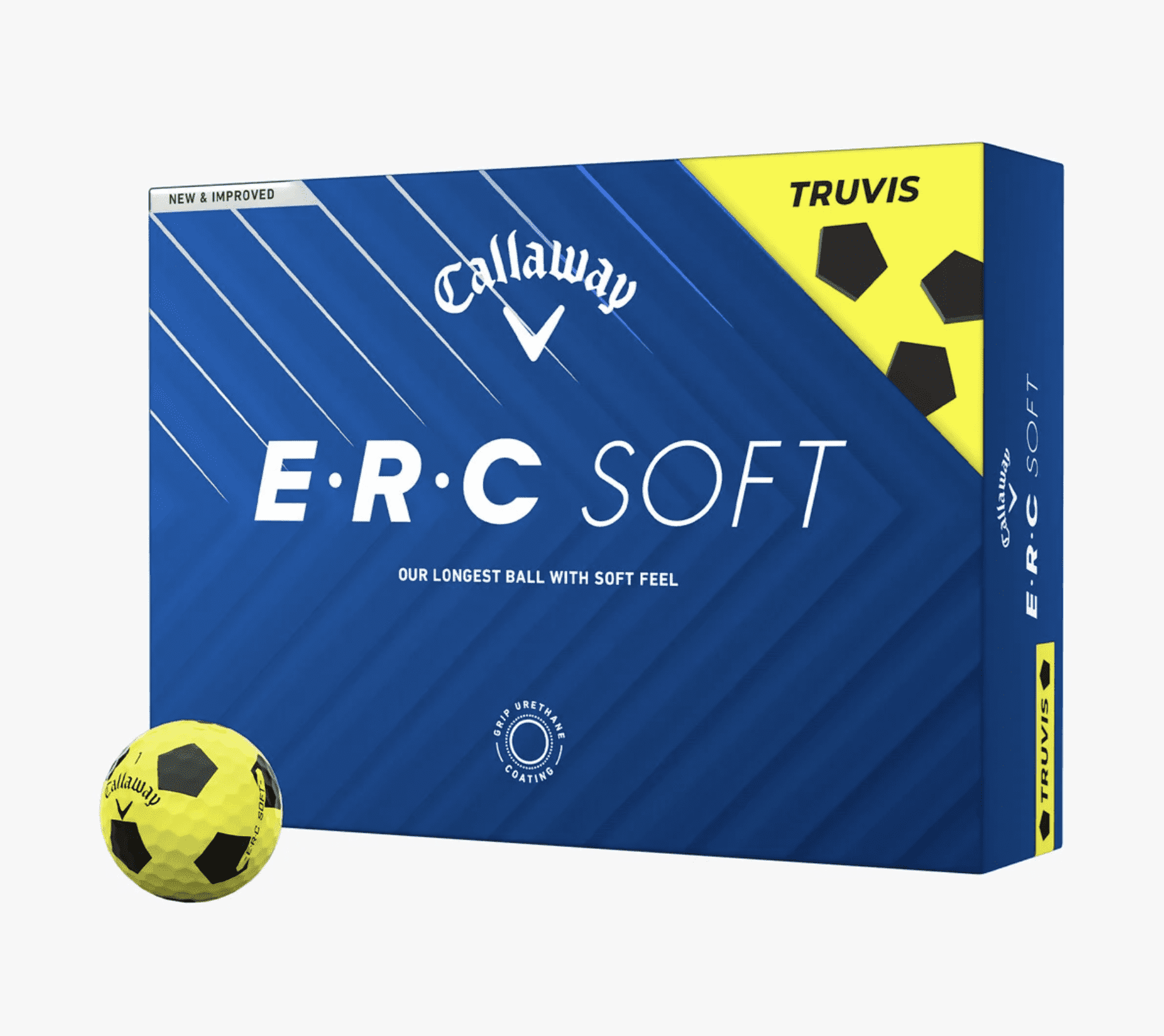 (2 pack) Callaway Golf 2025 ERC Soft Truvis Golf Balls 12pk - Yellow/Black