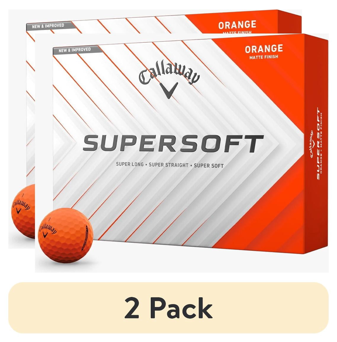(2 pack) Callaway SuperSoft 2025 Golf Balls, Orange, 12pk