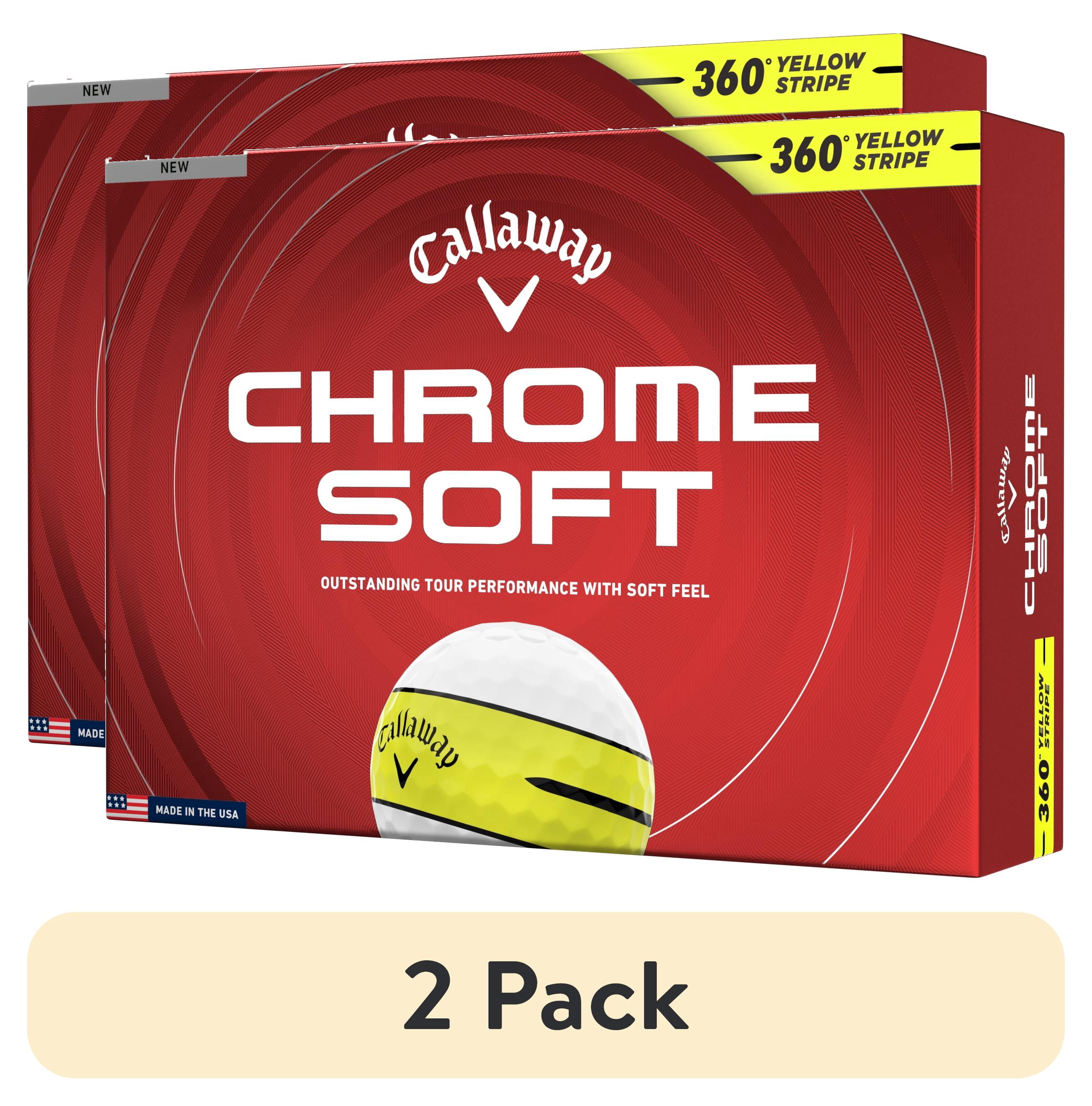(2 pack) Callaway Golf Chrome Soft 26 360 - Yellow Stripe 12 ball pk
