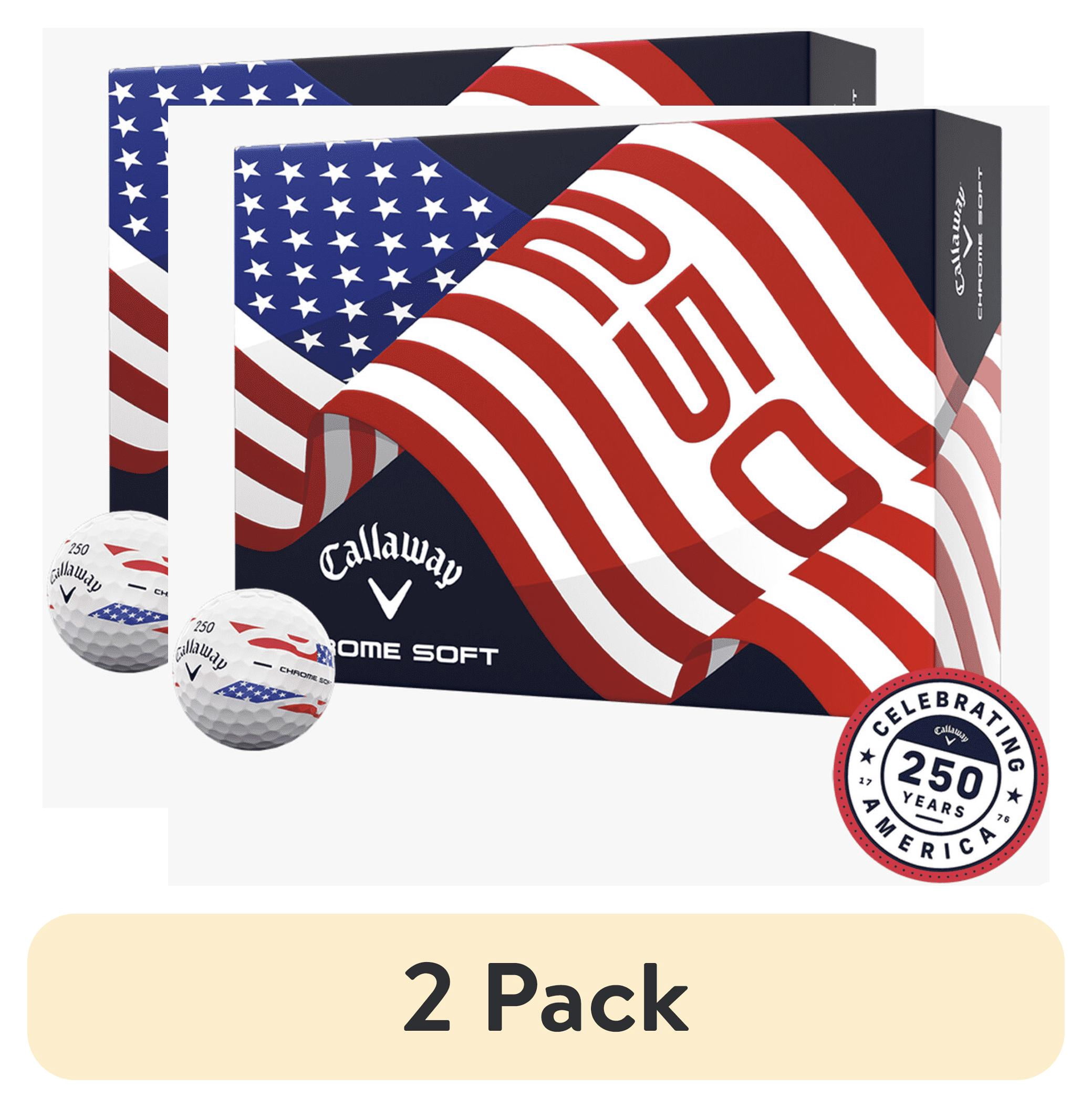 (2 pack) Callaway Golf Chrome Soft 26 - USA Stripe 12 ball pk